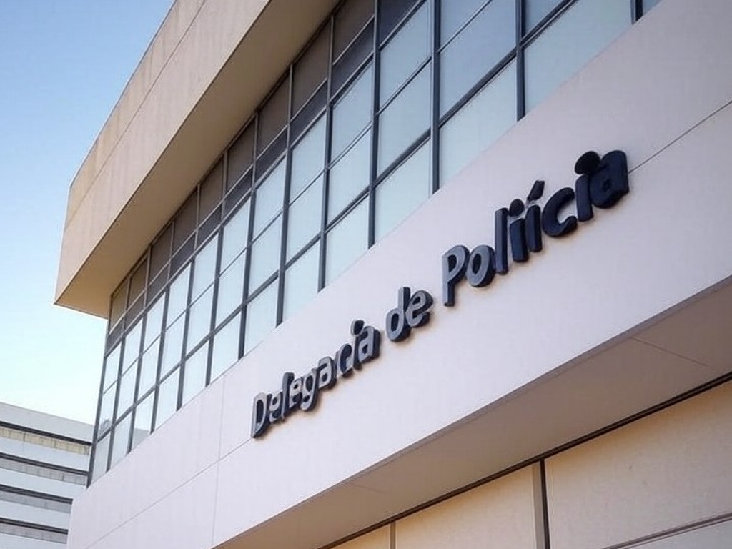 Exterior de delegacia de polícia no DF, representando 10 anos de combate à discriminação com questionamentos sobre efetividade.