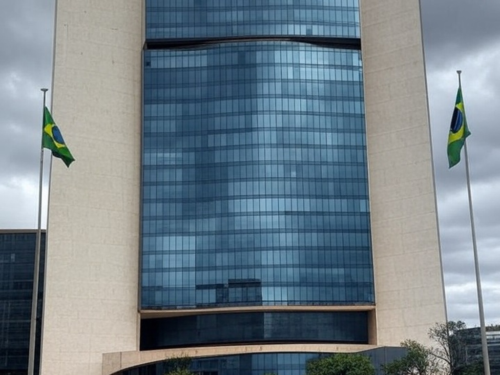 Edifício do Tribunal de Justiça do DF em Brasília com bandeiras a meio mastro, representando luto pela morte de desembargador.