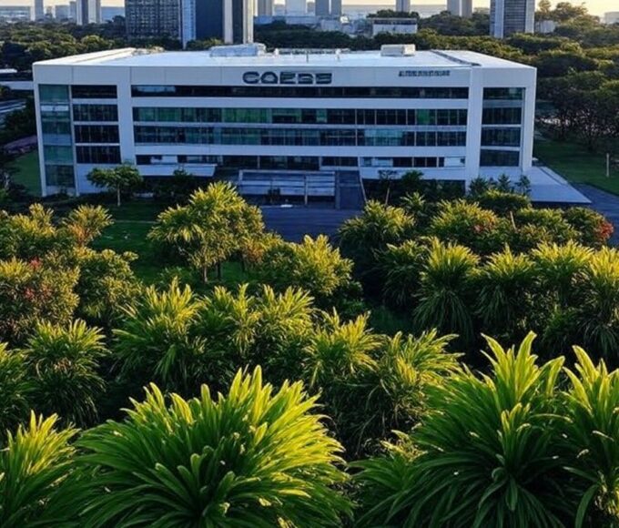 Edifício sede da Caesb em Brasília, representando divulgação de resultados de concurso público.
