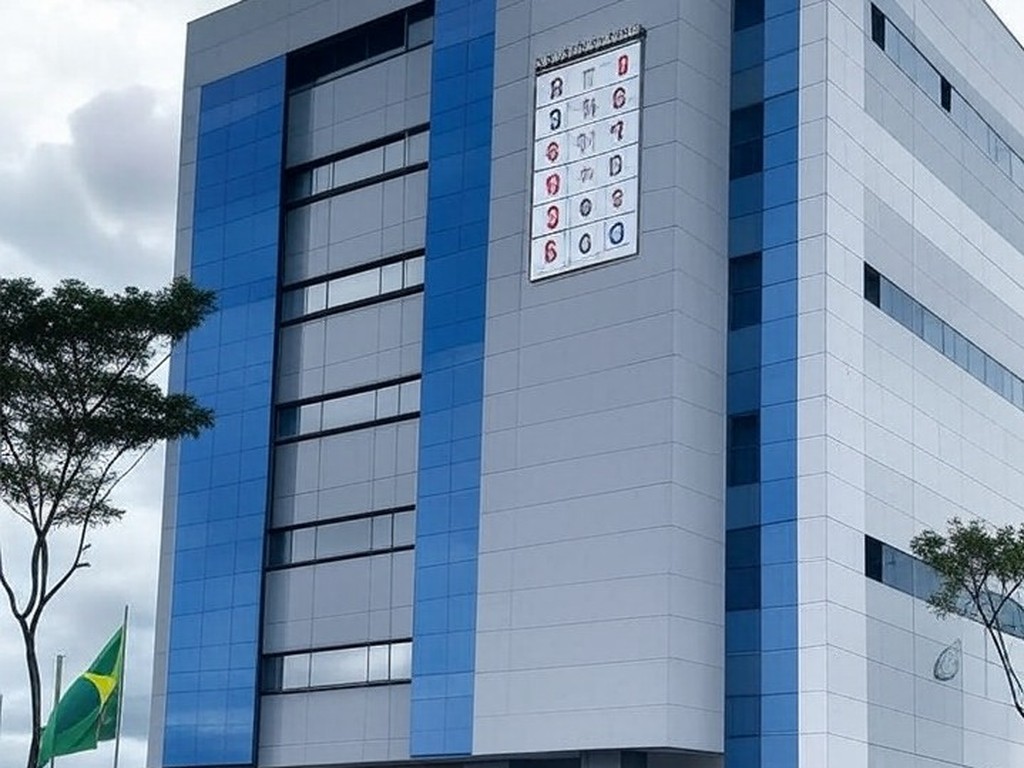 Edifício da Polícia Civil do DF com elementos eleitorais simbólicos para 2026, em Brasília.