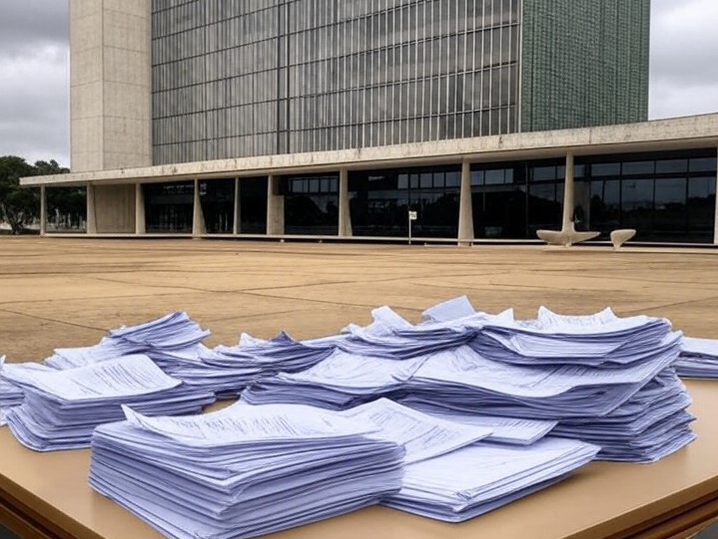 Estação de tratamento de água da Caesb no DF, destacando estruturas e tubulações com tom de insuficiência em Brasília.