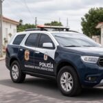 Viatura da Polícia Civil do DF em rua de Sobradinho II, representando prisão por homicídio.