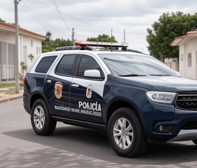 Viatura da Polícia Civil do DF em rua de Sobradinho II, representando prisão por homicídio.