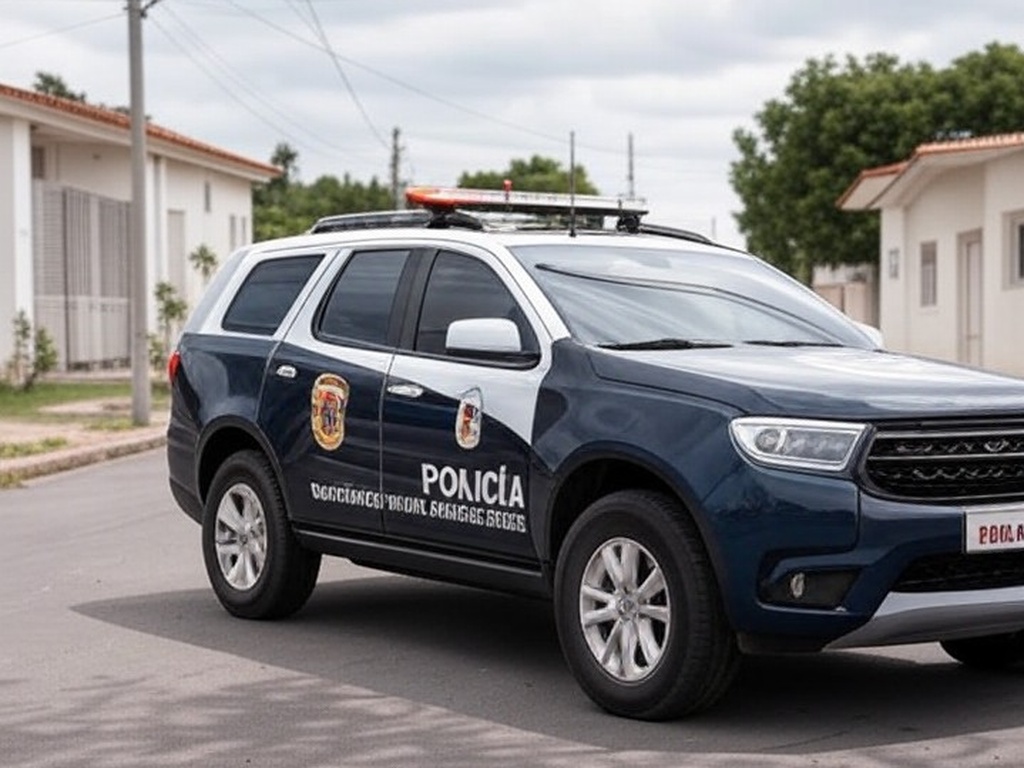 Viatura da Polícia Civil do DF em rua de Sobradinho II, representando prisão por homicídio.