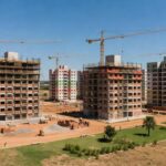 Complexo residencial Reserva do Parque em construção no DF, com prédios modernos e áreas verdes, representando investimento de R$1 bi do GDF.