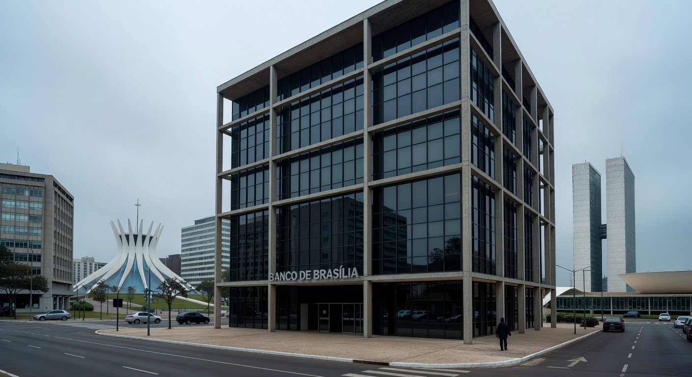 Fachada do edifício do BRB em Brasília, representando convite para esclarecimentos sobre irregularidades na CCJ da CLDF.