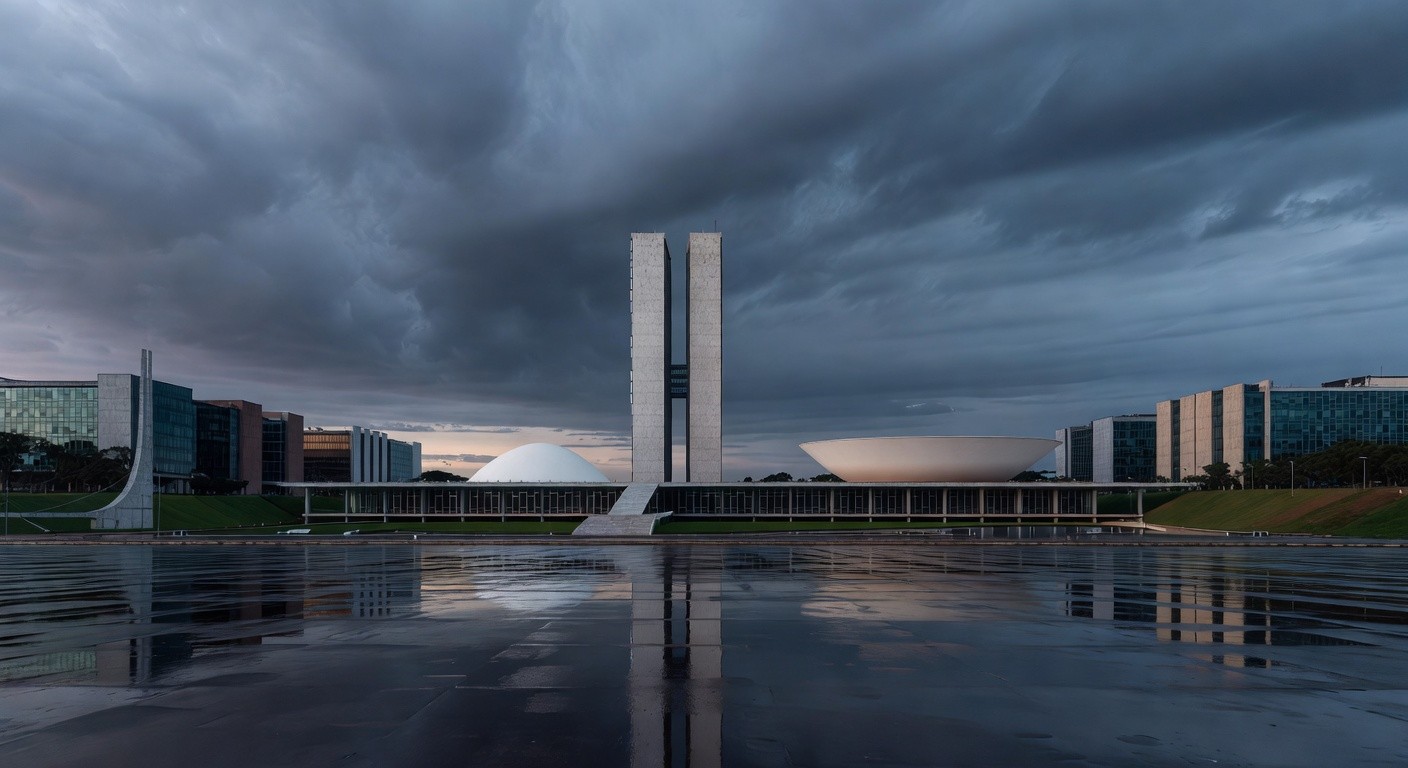 Edifício da Caesb em Brasília com bandeira a meio mastro, simbolizando luto pela morte de advogado na diretoria jurídica.