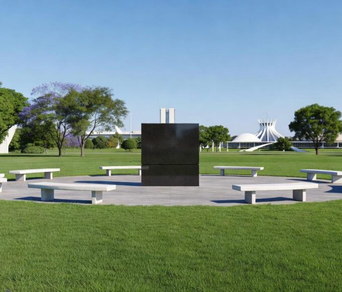 Zelinda Pestana, viúva do jornalista, com o filho Pedro e a nora Yasmin estiveram presentes para a homenagem (foto: Marcelo Ferreira/CB/D.A Press)