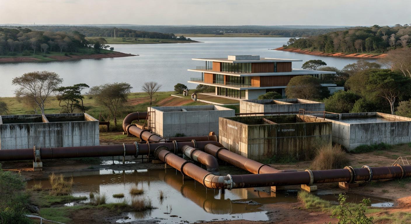 Obras de abastecimento de água no Lago Sul expõem fragilidades, com tubulações e vazamentos em residências de Brasília.