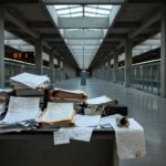 Estação de metrô em Brasília com sinais de ineficiência e burocracia pública.