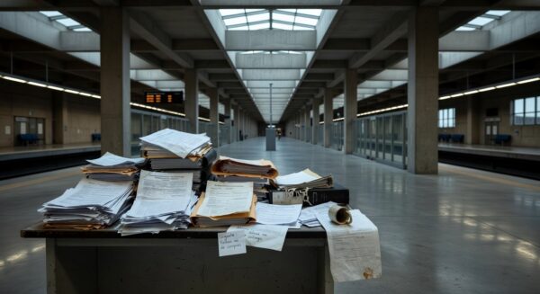 Estação de metrô em Brasília com sinais de ineficiência e burocracia pública.