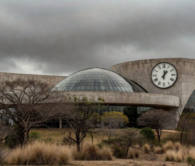 Edifício da Câmara Legislativa do DF com relógio simbolizando programa tardio para idosos no mercado de trabalho.