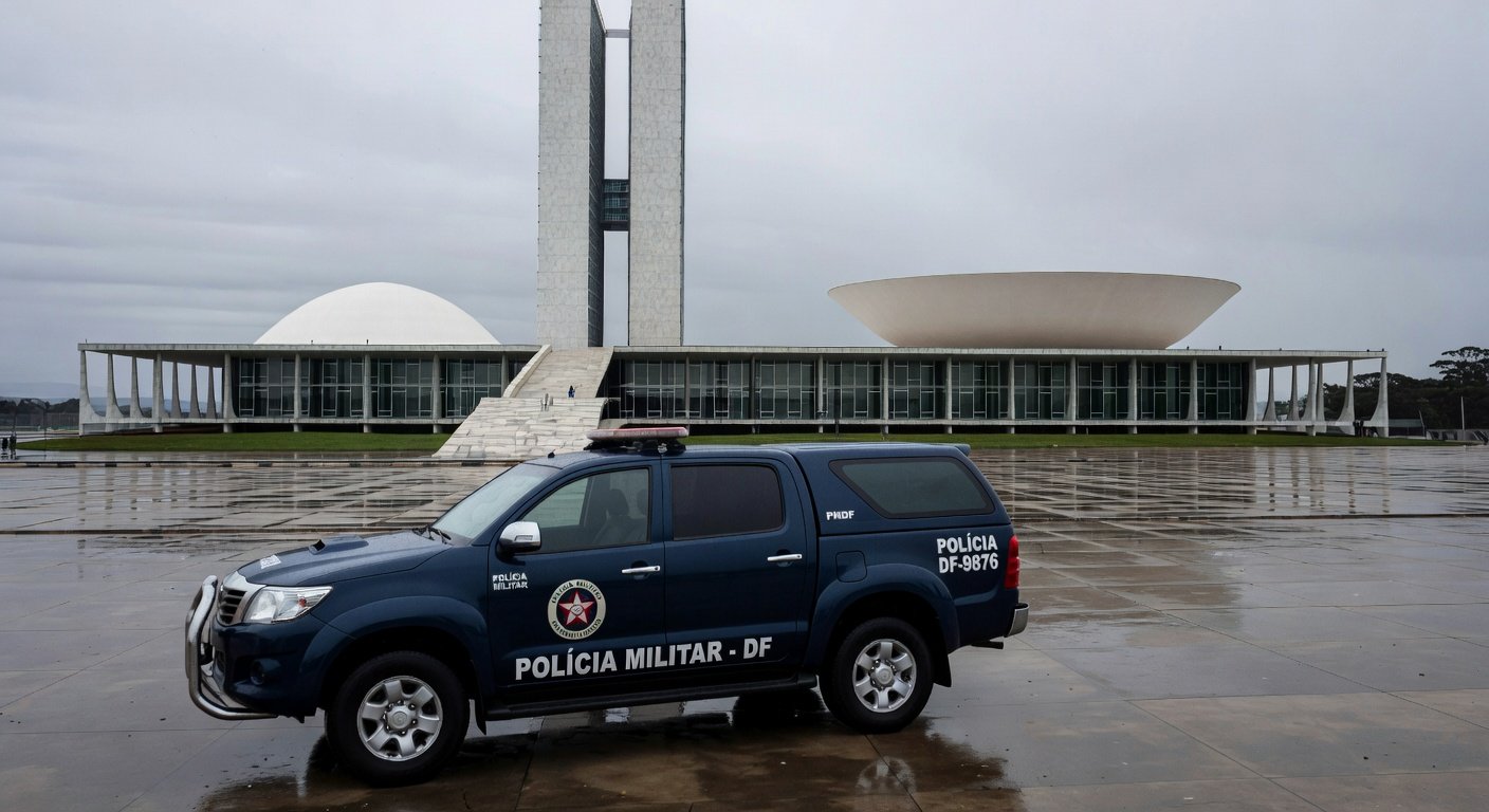 Viatura da PMDF em Brasília, simbolizando expulsão de oficiais por omissão nos atos de 8 de janeiro.