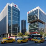 Edifício bancário moderno em São Paulo, representando compromisso de aquisição de ativos entre Itaú Unibanco e BRB.