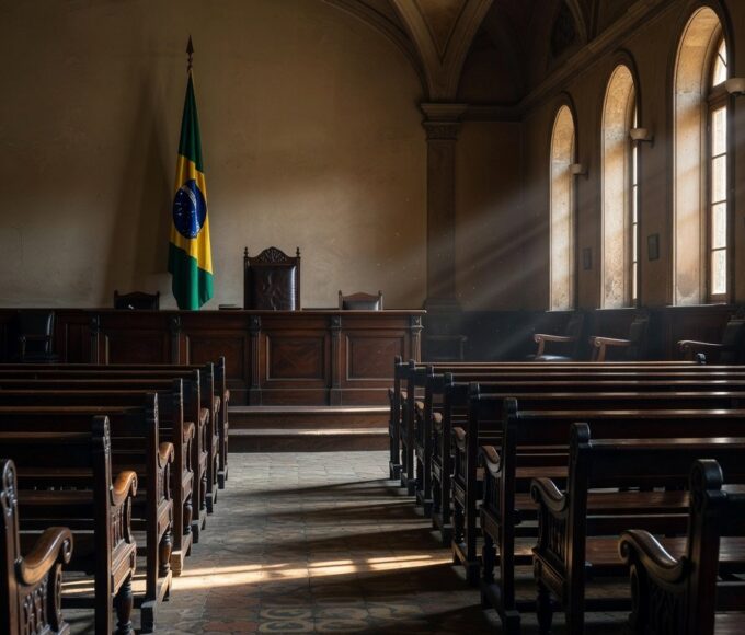 Cena de casa isolada por fita policial em Planaltina, após chacina familiar, sem pessoas visíveis.