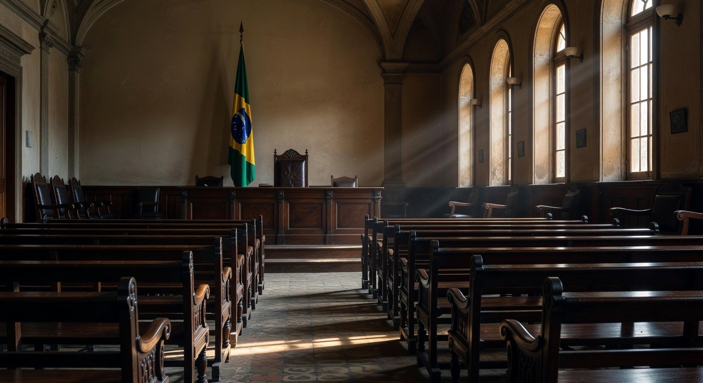 Cena de casa isolada por fita policial em Planaltina, após chacina familiar, sem pessoas visíveis.