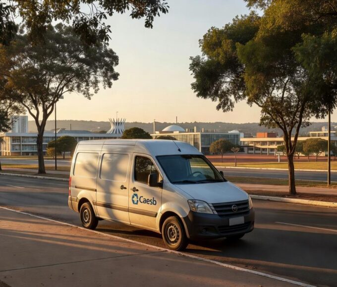 Vans itinerantes da Caesb em Brasília para suprir falhas no atendimento de saneamento no DF