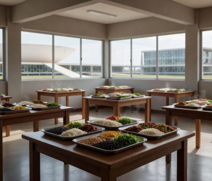 Restaurante comunitário do Governo do DF com refeições servidas