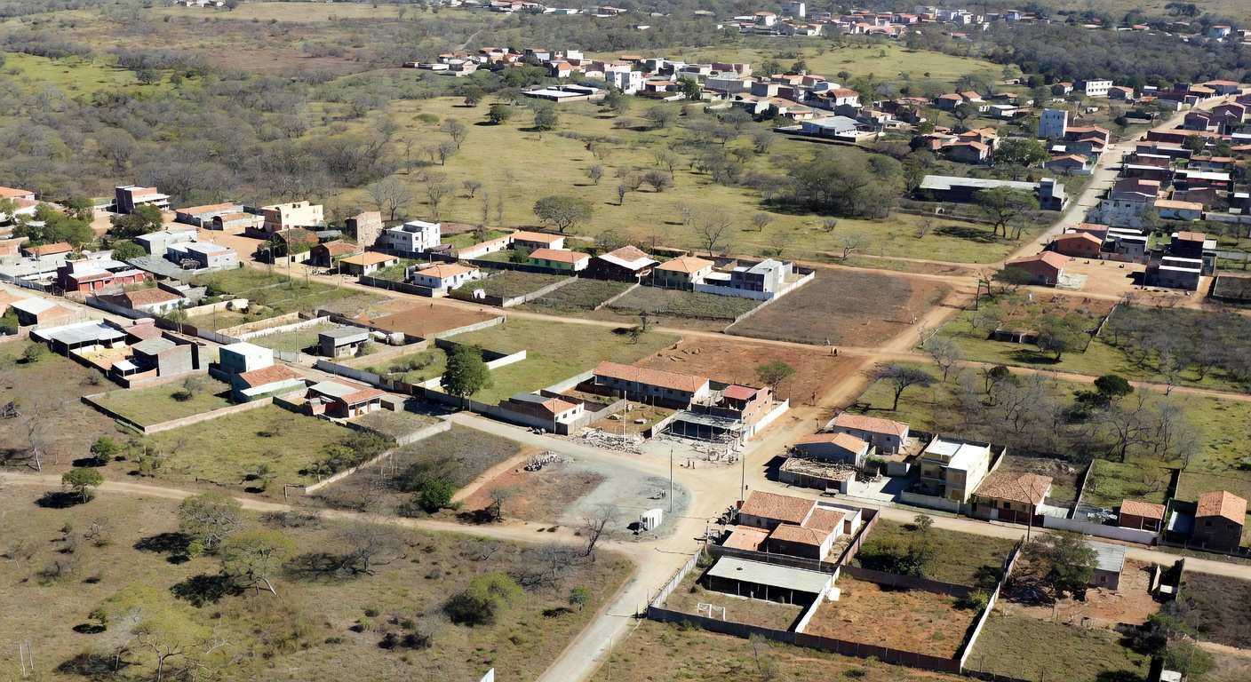 Vista aérea de áreas urbanas em expansão representando novas regiões administrativas no Brasil