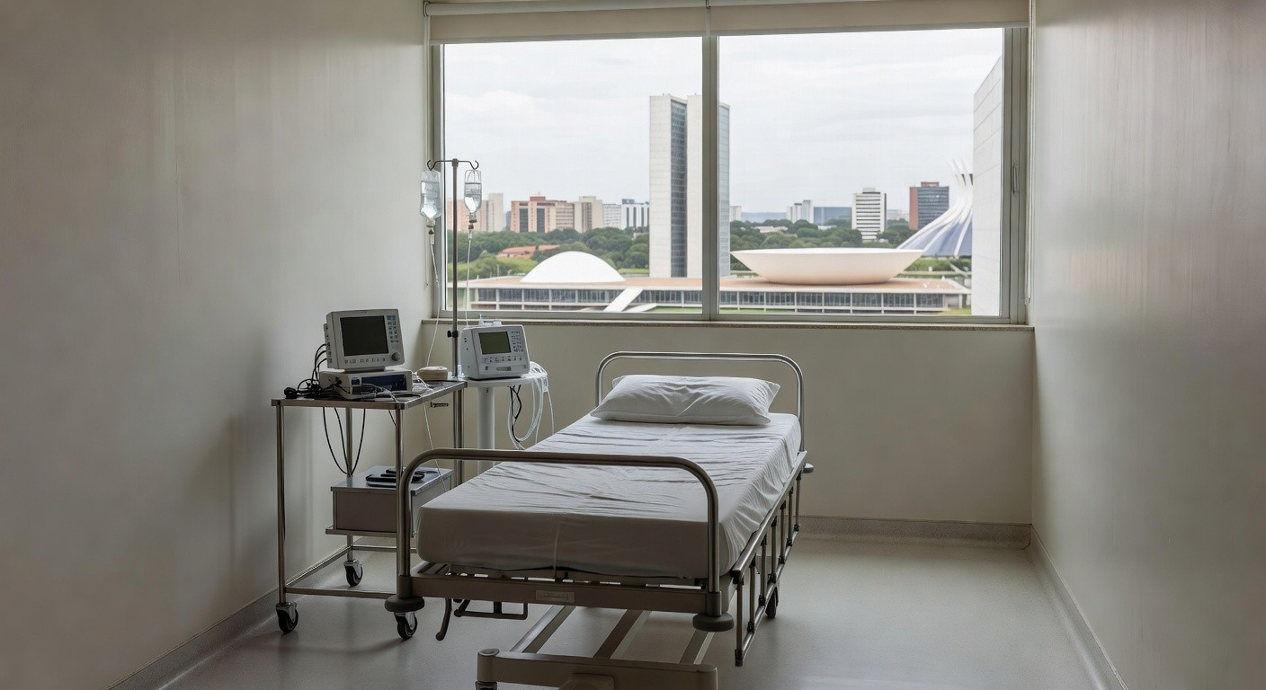 Quarto hospitalar em Brasília representando alta após cirurgia por pneumotórax