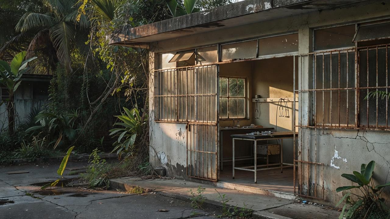 Hospital público do SUS no Brasil, representando 40 anos do sistema de saúde e críticas à fragilidade.