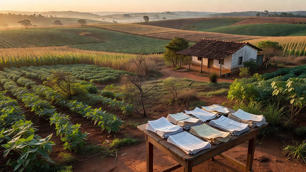 Paisagem rural brasileira com lavouras de soja representando incentivo ao empreendedor rural
