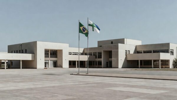Fachada de escola cívico-militar em Brasília após aprovação de lei regulatória na CLDF