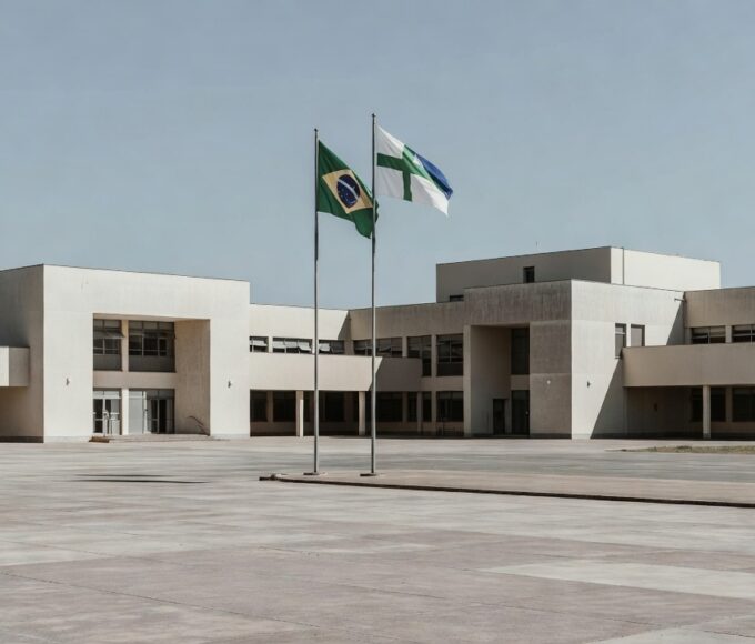 Fachada de escola cívico-militar em Brasília após aprovação de lei regulatória na CLDF