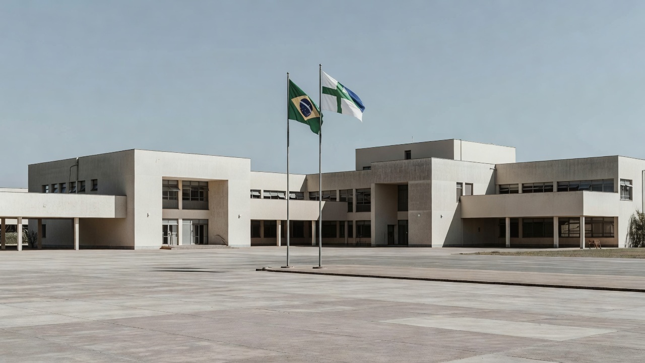 Fachada de escola cívico-militar em Brasília após aprovação de lei regulatória na CLDF