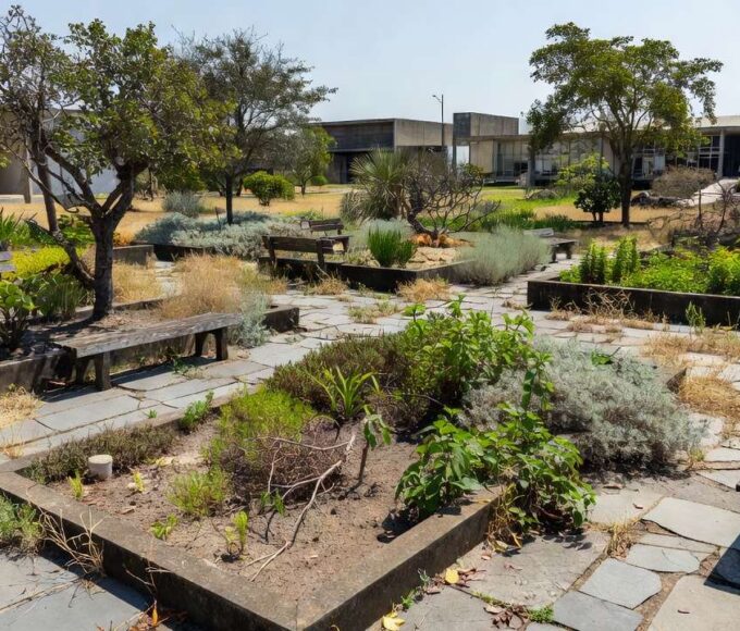Espaço vazio para jardim terapêutico em Brasília sem implantação