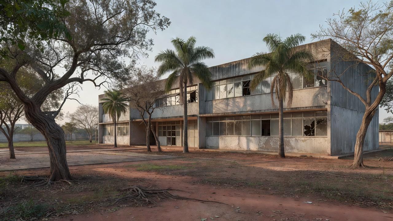 Interior de Coordenação Regional de Ensino no DF com documentos de aposentadoria de professores