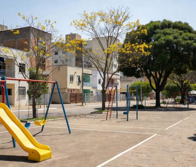 Rua de lazer no Guará II com equipamentos recreativos para edição especial de férias
