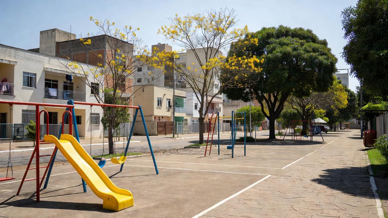 Rua de lazer no Guará II com equipamentos recreativos para edição especial de férias