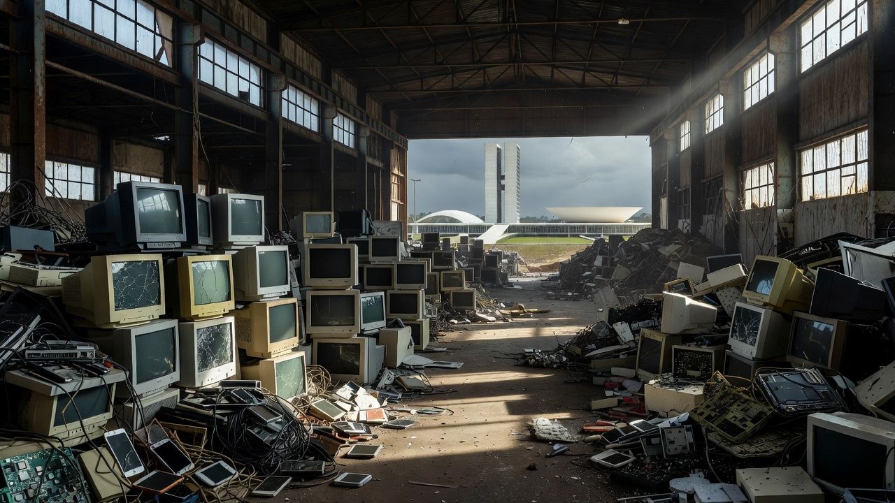 Loja de eletrônicos no Brasil com aparelhos e preços impactados por lei da Câmara