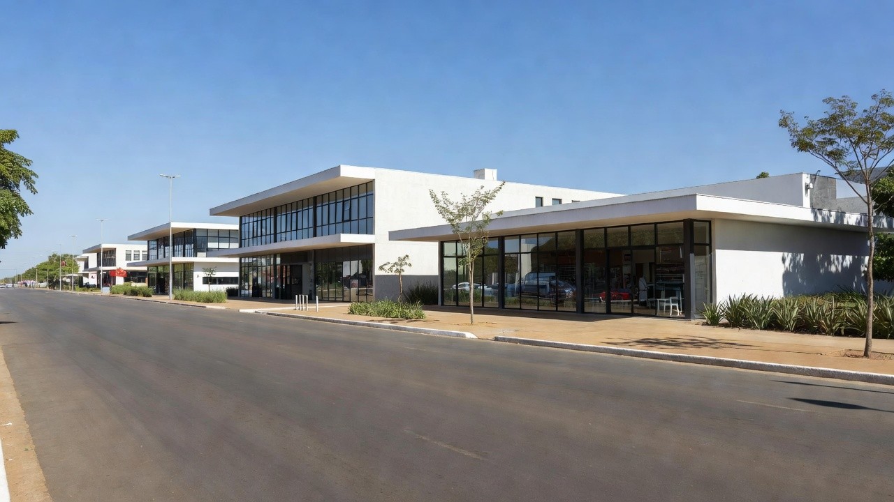 Área comercial em Brasília representando o setor de comércio do DF