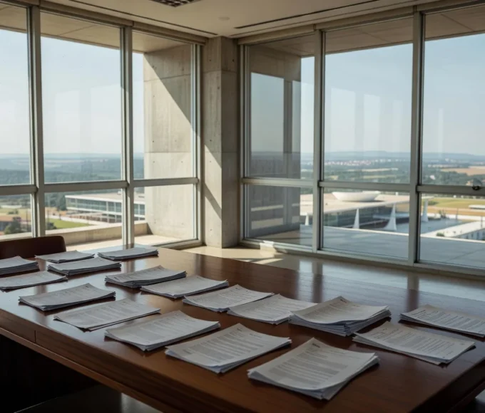 Plenário vazio da CLDF em Brasília simbolizando precariedade de educadores físicos