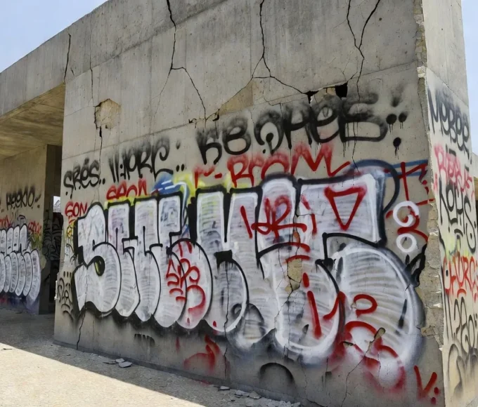 Patrimônio público vandalizado em Brasília com pichações e danos