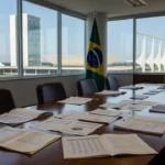 Sala de reuniões para conciliação sobre socorro de R$ 6,6 bi ao BRB em Brasília