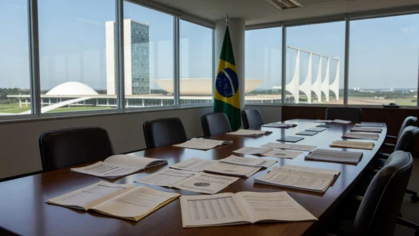 Sala de reuniões para conciliação sobre socorro de R$ 6,6 bi ao BRB em Brasília