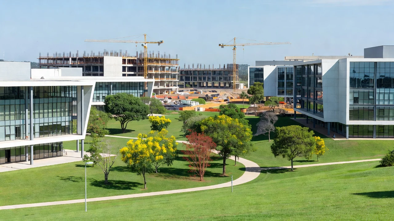Campus da UnDF em Brasília com infraestrutura precária e salas vazias