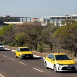 Táxis no corredor BRT Sul em Brasília, DF