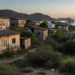 Assentamento Nova Jerusalém com casas rurais e terras no Brasil