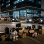 Operação da Polícia Civil com viaturas e evidências de suplementos ilegais