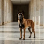 Cão malinois em corredor do Senado Federal em Brasília