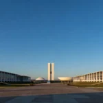 Drone sobre o Congresso Nacional em Brasília com restrições de voo no 7 de Setembro