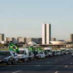 Carreata entre Ceilândia e Taguatinga em Brasília na hora azul
